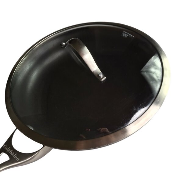CALPHALON Large Frying Pan Skillet w/ Glass Lid Cover, 12" Diameter - Picture 4 of 12